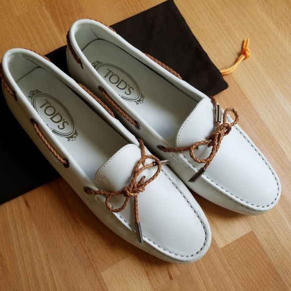 Tod's New Gommino Driving Shoes Loafer White 39.5 - Picture 4 of 8